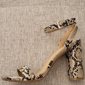 Snake print sandals from Express